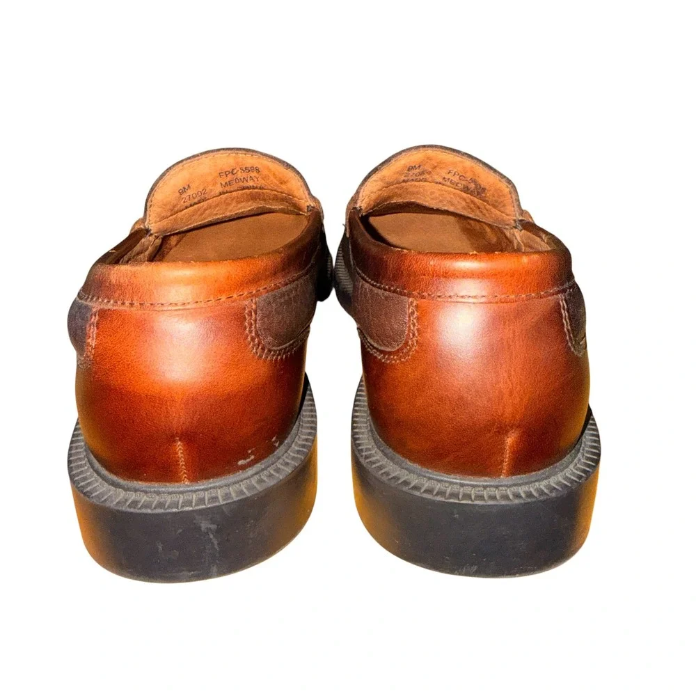 Cabelas Medway Moc Toe Mens‎ 9M Pre-Owned Penny Loafers Brown Pebbled Leather